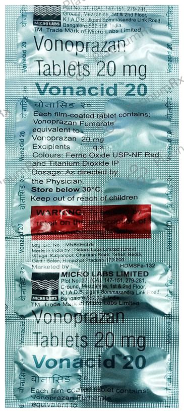 Vonotor 20mg Tablet 10s – Save 35% on Substitute Medicine