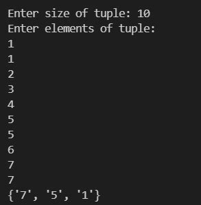 Slip 8 - A) Write a python script to find the repeated items of a tuple