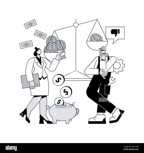 Income inequality abstract concept vector illustration. Country income distribution, financial ... - distribution of income in economics