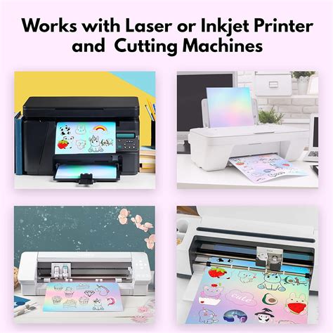 ThreeWayCut Holographic Vinyl Sticker Paper 20 Sheets 8.5 x 11 India | Ubuy