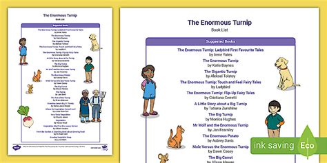 The Enormous Turnip Book List (teacher made) - Twinkl