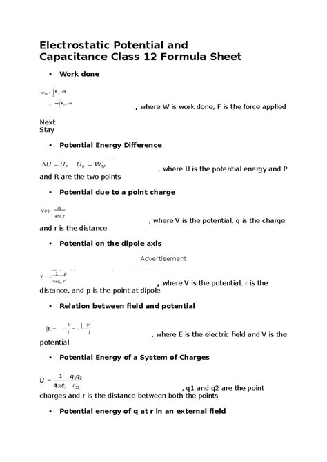 Electrostatic Potential and Capacitance - Studocu