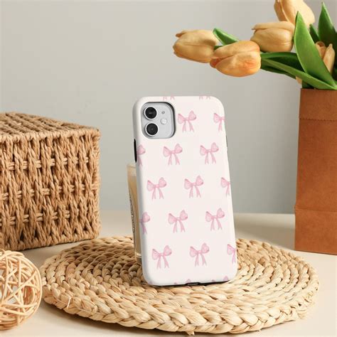 Cute Pink Bows Simple Phone Case for iPhone 16 15 14 13 12 Pro Max ...