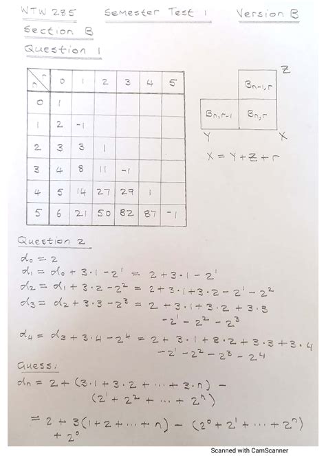 WTW 285 Semester Test 1 Version B (2020) (Solutions) - WTW 285 - UP - Studocu