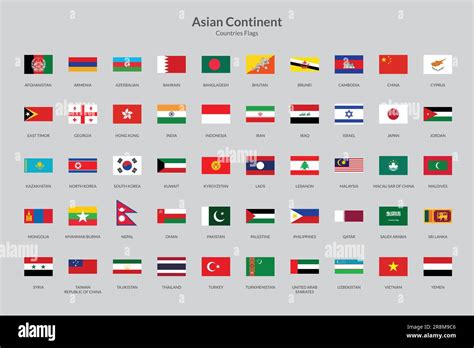 Asia Countries and Flags 的图像结果