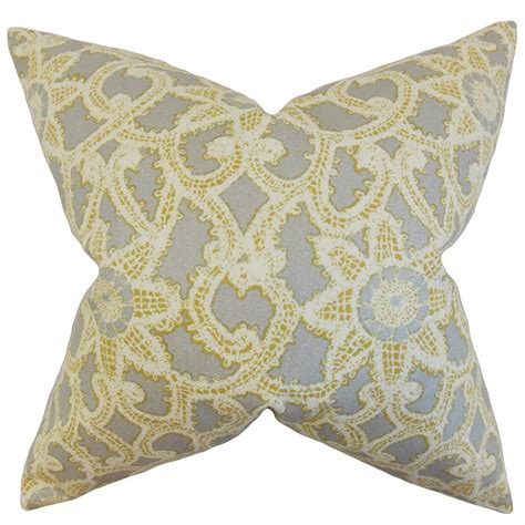 Buy The Pillow Collection Brinley Geometric Gold Silver Down Filled ...
