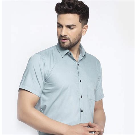 Men Sea Green Regular Fit Solid Casual Shirt
