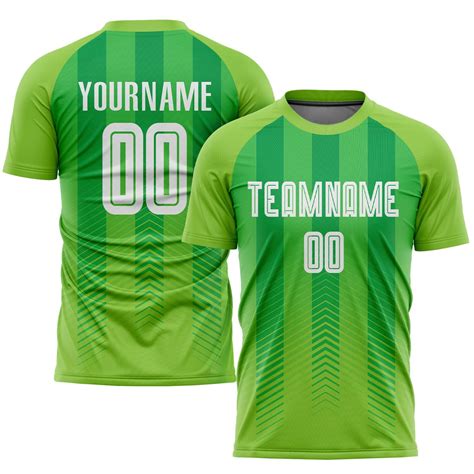 Custom Neon Green White-Kelly Green Sublimation Soccer Uniform Jersey ...