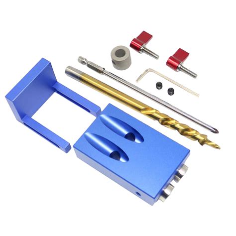 Mini Pocket Hole Drill Dowel Jig Step Drilling Bit Woodworking Tool Ki ...