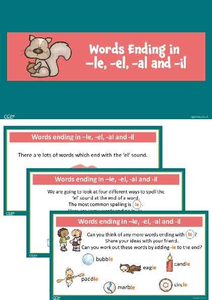 Words Ending in -le, -el, -al and -il — Challenges (Year 2) | CGP Plus