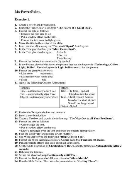 Image result for PPT Practice Exercises