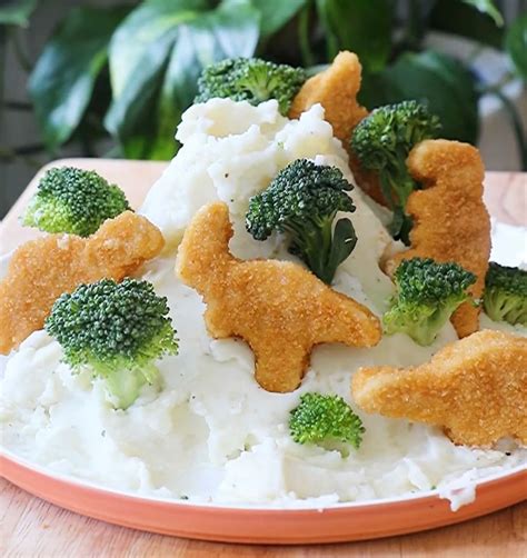 Dino Nugget Mashed Potato Volcano