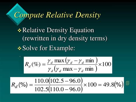 Image result for Relative Density Calculation