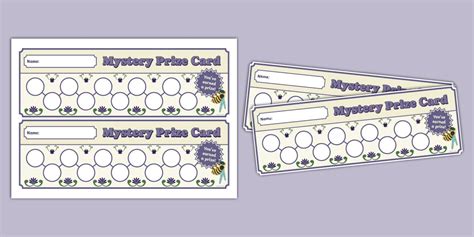 Bee-Themed Mystery Prize Reward Cards - Twinkl