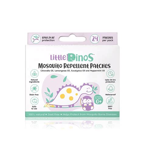 Little Dinos Mosquito Repellent Patches for Kids - 24 Patches | 24 Hour ...