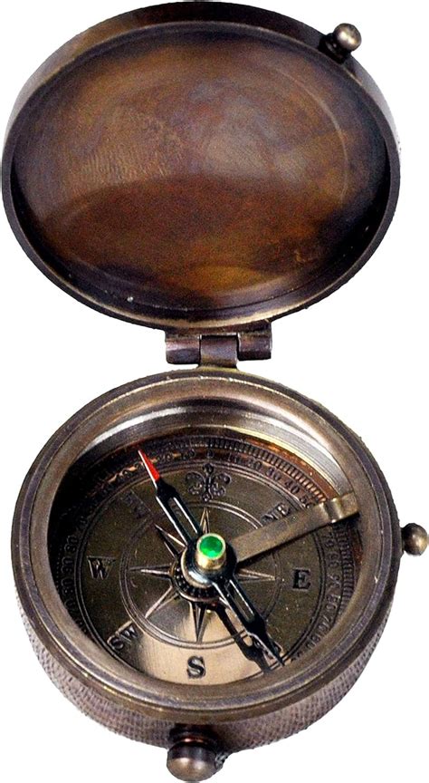 Buy Antique Brass Compass 2 Inch Push Button Open Pocket Compass with ...