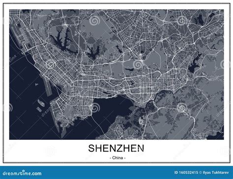 Map of the City of Shenzhen, China Stock Illustration - Illustration of 2020, asia: 160532415
