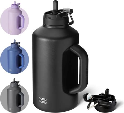 Amazon.com: BOTTLE BOTTLE Insulated Water Bottle 64 oz with Straw and ...