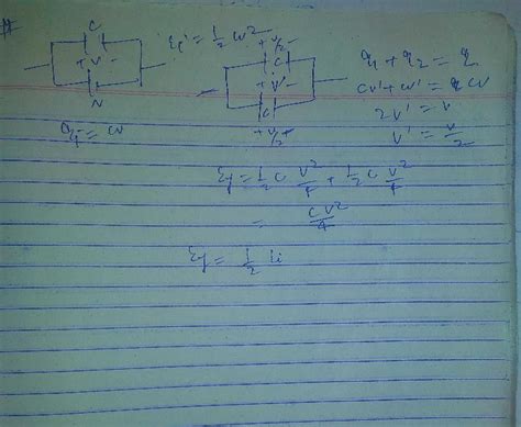 A capacitor is charged by a battery. The battery is removed and another ...