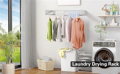HOME CUBE 1 Pc Metal Rust Free Wall Mounting Foldable Laundry Clothes ...
