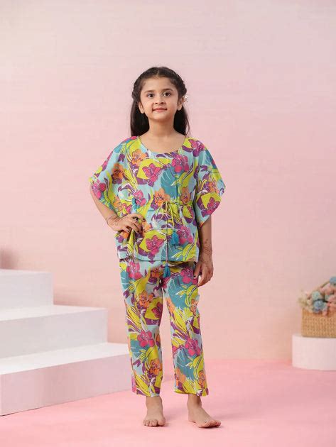 Multi Floral Printed Cotton Kids Night Suits – Sanskruti Homes