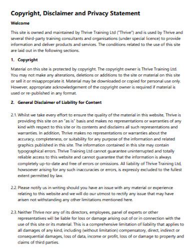 Image result for General Disclaimer Example