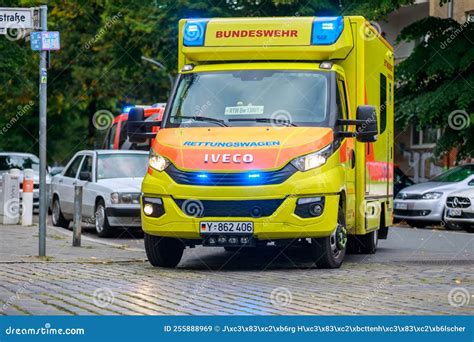 German Ambulance from Bundeswehr Stands Near an Emergency in Berlin Editorial Stock Image ...