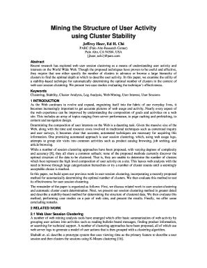 Fillable Online Mining the Structure of User Activity using Cluster ...
