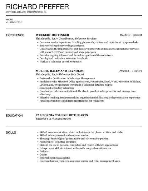 Volunteer Resume Samples | Velvet Jobs