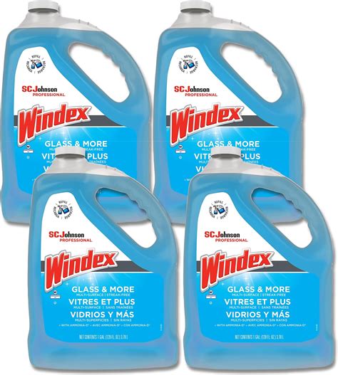 Amazon.com: Windex Glass & Multi-Surface Cleaner, 128 Oz Bottle, Case ...