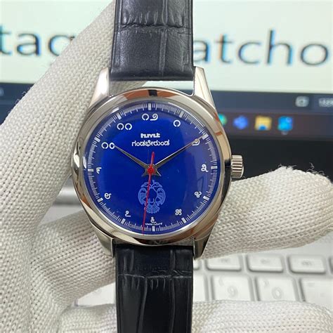Vintage HMT Gandaberunda Hand Winding 17 Jewels Blue Face Black Band M ...