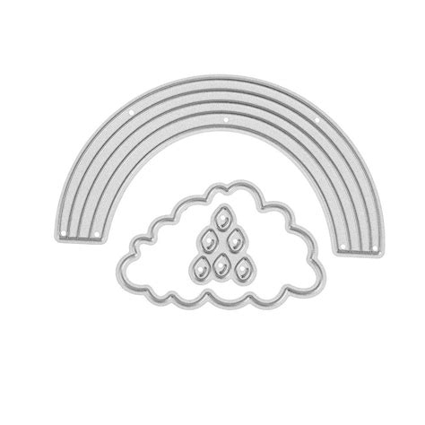 Rainbow Clouds Rain Demiawaking 3Pcs Rainbow Clouds Rain Cutting Dies ...