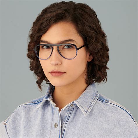 Buy Navy Blue Transparent Full Rim Aviator Vincent Chase Classic ...