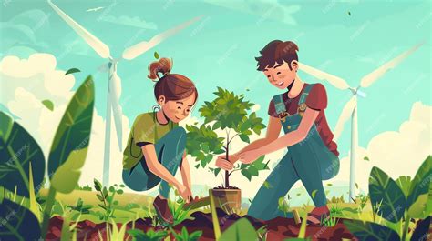 Community Planting Trees Cartoon 的图像结果