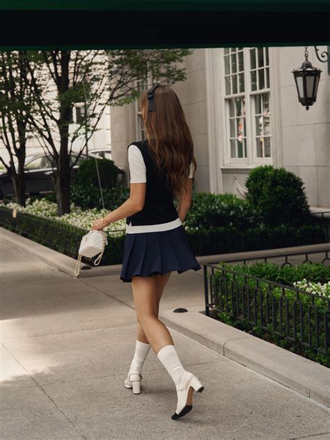 Pinstripe pleated mini skirt :: LICHI - Online fashion store