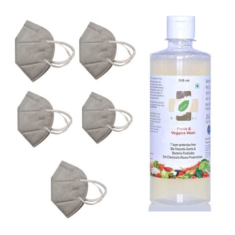Mint Make KN95 Anti Pollution Face Mask (Pack of 5) With Free Fruits ...