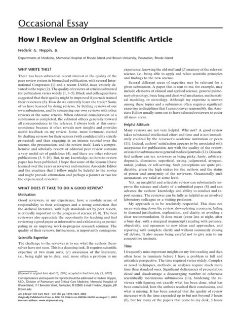 Image result for Critque of a Scientific Paper Example