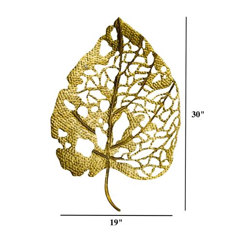 Buy Golden Birch Leaves Wall Decor - Set of 2 - Home Artisan