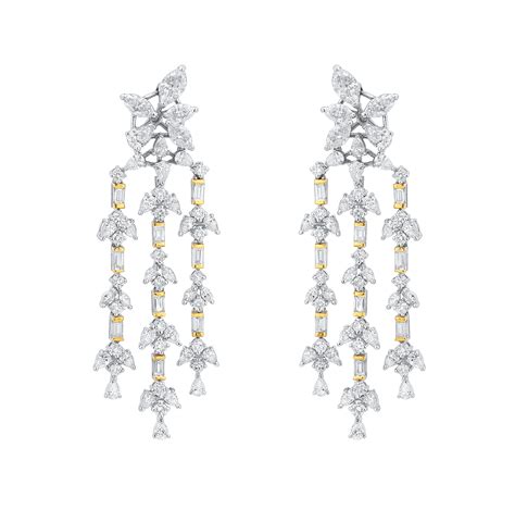 Baguette Long Yellow Bug & Pan & Marquise Earrings by Mohar Fine Jewellery
