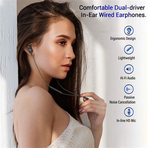 pTron Boom Ultima V2 Dual Driver, in-Ear Gaming Wired Headphones with ...