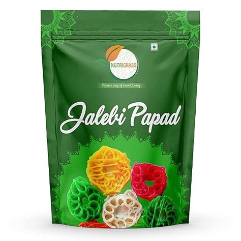 NUTRIGRASS Ready to Fry Sabudana Jalebi Papad, Sabudana Jalebi Fryums ...