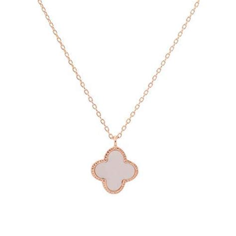AQUASTREET RoseGold Minimalistic Chain with Crystal White Clover ...