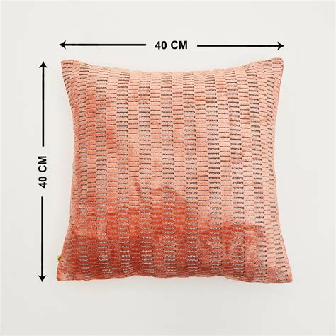 Buy Lush - Peach Textured Velvet Cushion Cover - 40x40cm from Home ...
