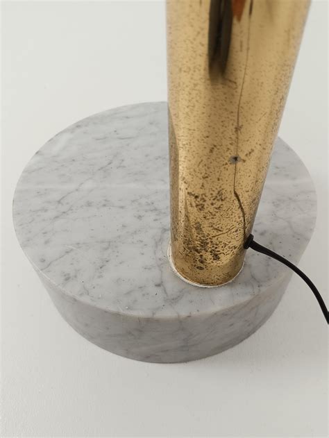 Italian Arch floor lamp in Gilded Metal and Marble attributable to ...