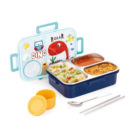 Buy ATTRO Bestie Kids Lunch Box Dinosaur Printed with Inner Stainless ...