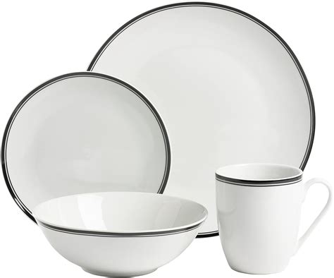 Buy 10 Strawberry Street Café Stripe 16 Piece Coupe Dinnerware Set ...