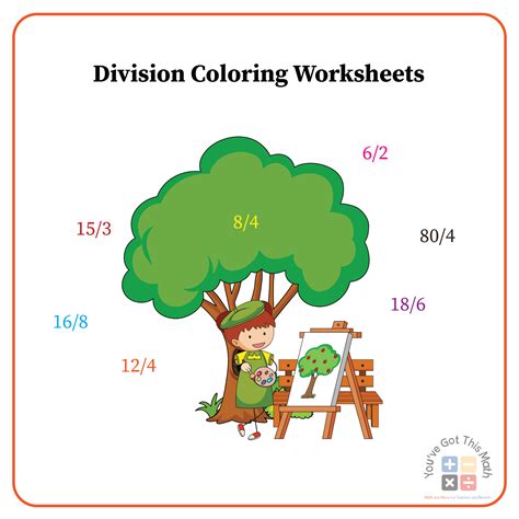 5 Free Long Division Color by Number Worksheets | Fun Activities