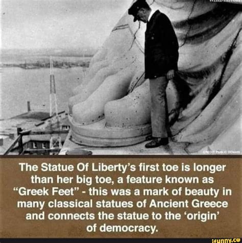 The Statue Of Liberty's first toe is longer than her big toe, a feature ...