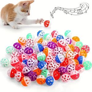 VAYINATO 3 Pcs Big Lattice Cat Balls with Bell - Wiggly Jingle, Rattle ...