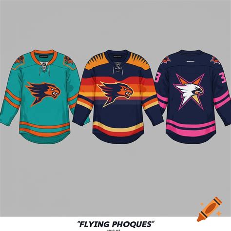 Flying Phoques modern-retro hockey jersey color palettes on Craiyon - color palette for jersey